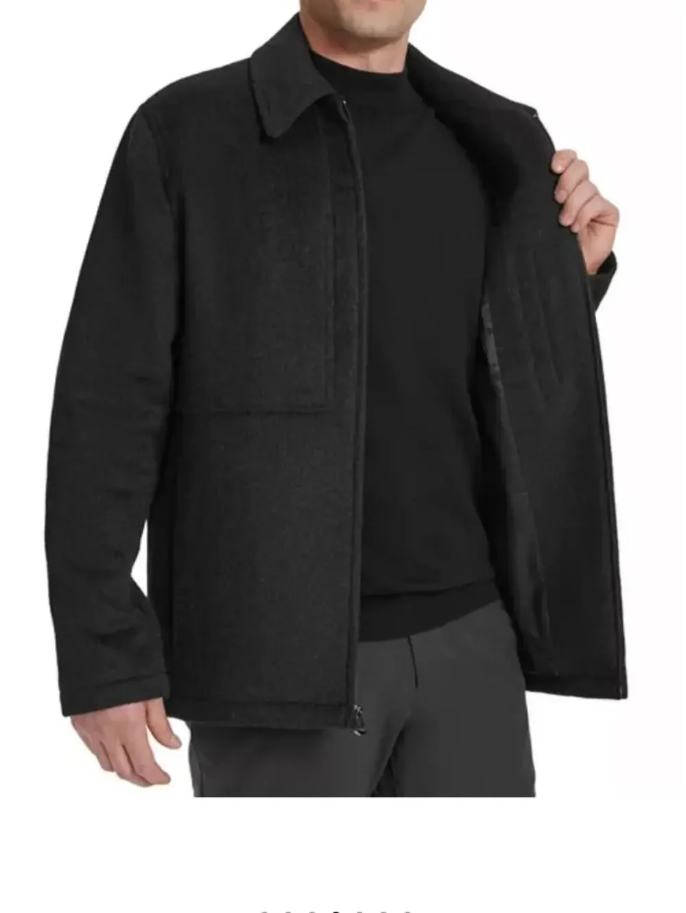 Cole Haan Dark Charcoal Zip-Front Shirt Jacket